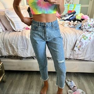 dolls kill dogma rhinestone jeans